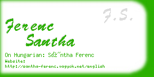 ferenc santha business card